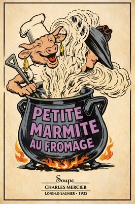   Petite Marmite au Fromage Poster (1935) - 24x36  - Retro French Cuisine