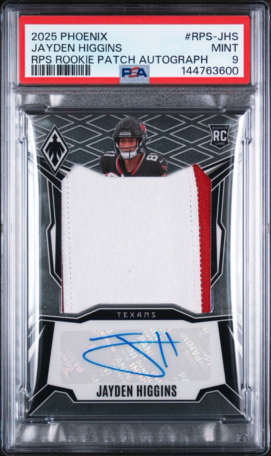 Jayden Higgins Panini Phoenix Rps Rookie Patch Autographs #RPSJHS Base