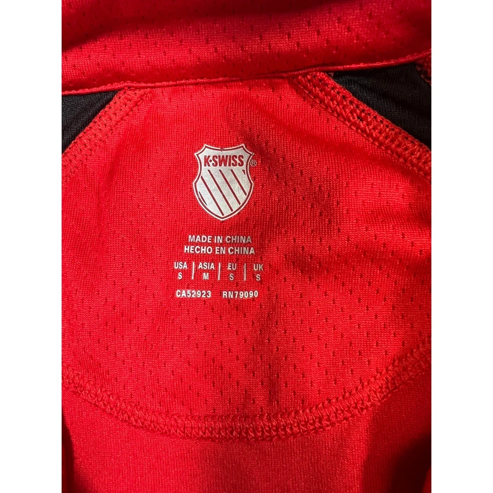KSwiss Ironman Red Half Zip Long Sleeve Athletic Pullover Shirt Size S *Read - Image 4 of 4