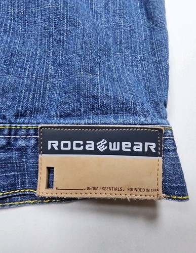 Rocawear Authentic Blue Denim Jacket Embroidery Youth Size L 14/16 Grunge - Picture 10 of 14