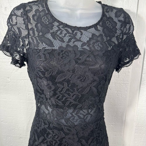 NSR Black Lace Overlay Dress with Peekaboo Waist Size XS NWT - Picture 15 of 16