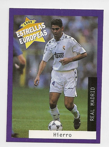 RARE 1996 FERNANDO HIERRO ALL STAR WITH REAL MADRID - SPAIN PANINI CARD IN NM/M