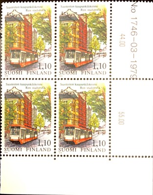 #ad #ad Finland #Mi840 MNH 1979 Clean City Traffic LR Corner Block 618 $1.99
