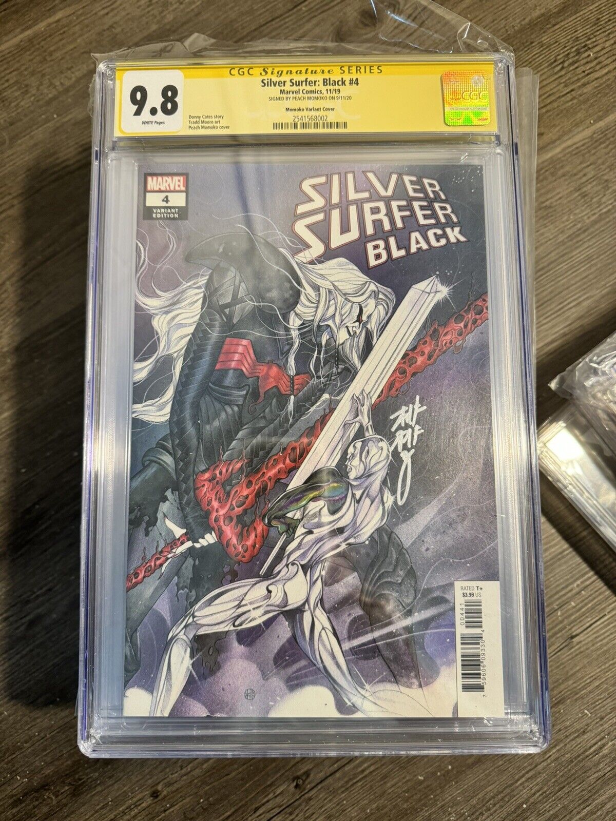 SILVER SURFER: BLACK #4 CGC 9.8 SIGNED  BY PEACH MOMOKO, 1:25 