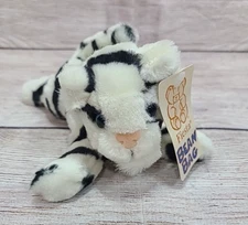 Fiesta Toy Bean Bag Plush Lying Mini Bengal Tiger Stuffed Animal White Black 7"