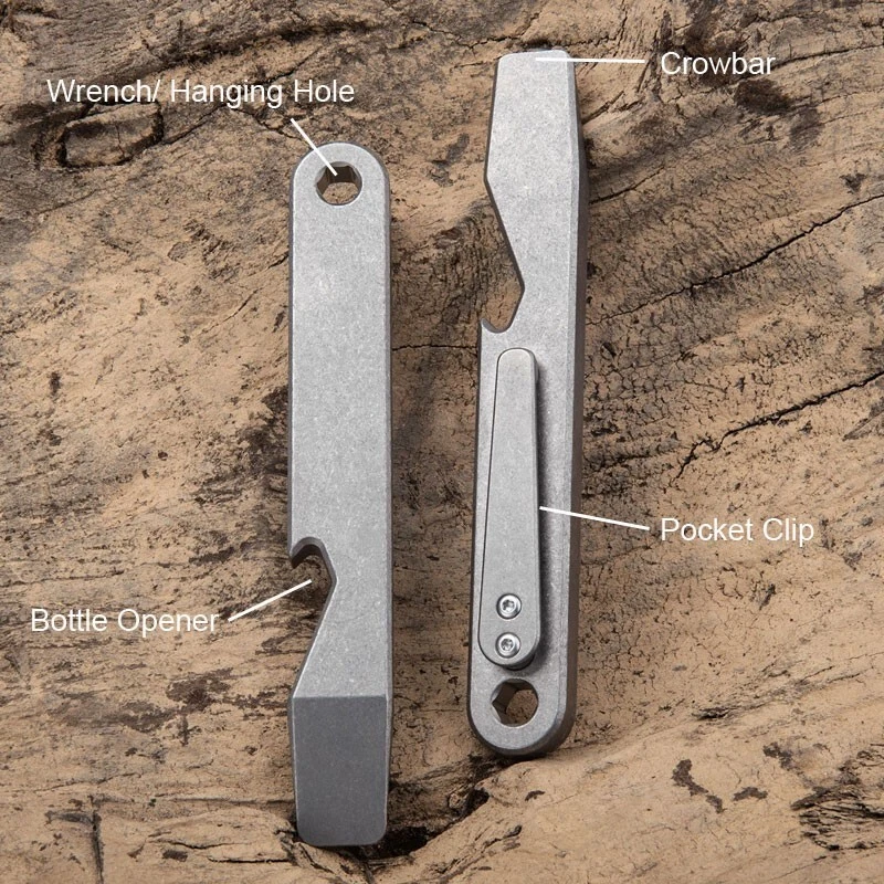 New Titanium Alloy Pocket Pry Bar Crowbar Opener Portable Outdoor EDC Multi Tool - Image 3 of 4