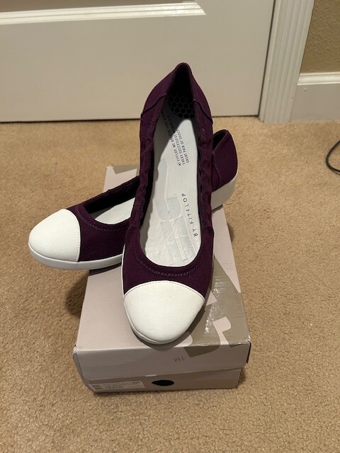 NEW Fitflop F-Pop Ballerina Canvas Pomp Purple UK07/US09 NEW Fitflop F-Pop Ballerina Canvas Pomp Purple UK07/US09