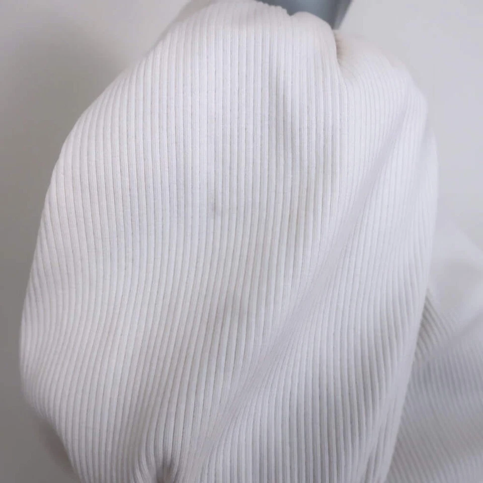 Top Derek Lam 10 Crosby Heather manga abullonada crema tejido acanalado talla pequeña Foto 4 de 4