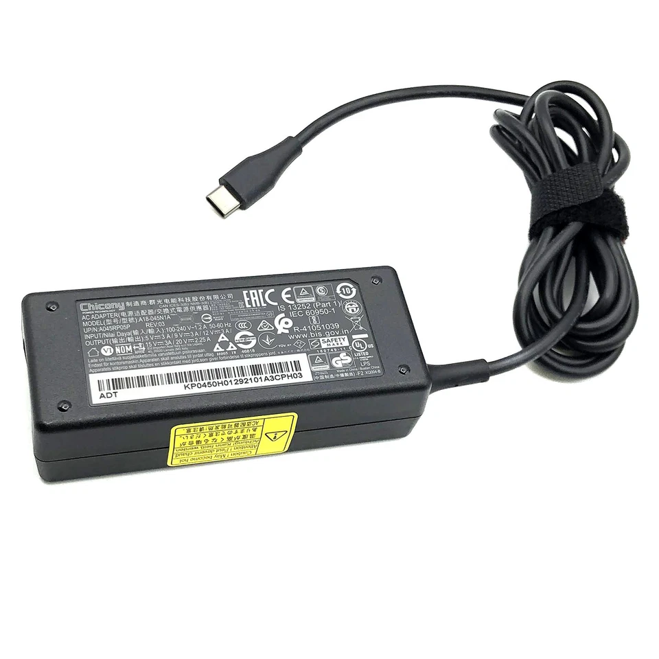 Original Chicony A18-045N1A Charger AC Power Adapter 20V 2.25A USB-C 45W - Image 4 of 4