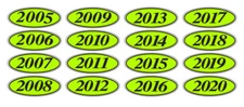 EZ-Line Car Dealer Oval Model Year Stickers Large Windshield Sticker Chartreuse 