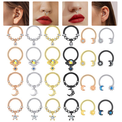 16G Horseshoe Rings Surgical Steel Nose Hoop Earring Eyebrow Tragus Lip Rings