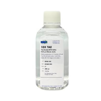 10X TAE Buffer 500mL - Sterile, 0.22um Filtered