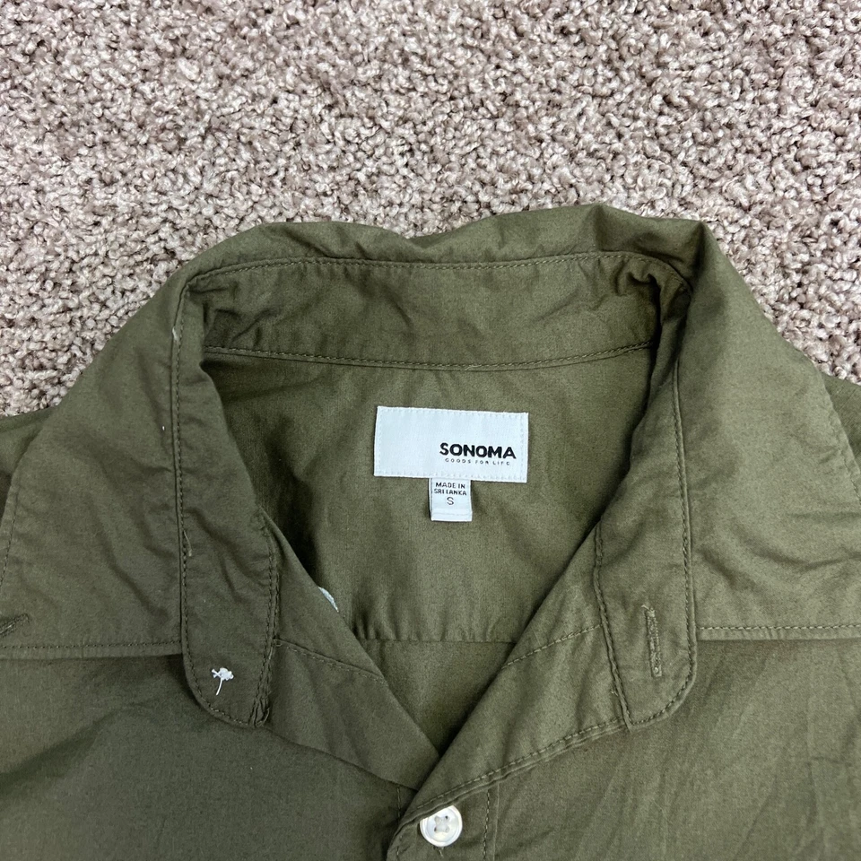 Sonoma Mens Dress Shirt Green Size Small Button Front EUC - Imagem 4 de 4