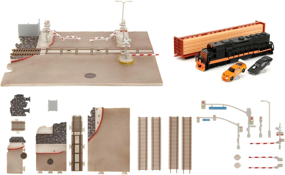 FAST & FURIOUS Nano Scene TRAIN SCENE DIORAMA Supra Die Cast Jada Toys 1:87 New - Immagine 3 di 4