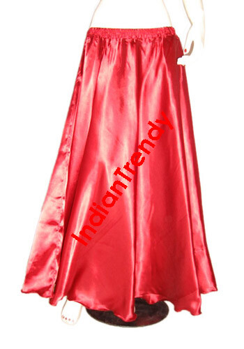 Damen Satin Halbkreis Rock Bauchtanz Rock Tribal Oriental 4-5 Yard Maxi - Bild 13 von 31