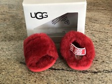 UGG I Fluff Yeah Slide Baby Red Slingback Shoe Slipper Size 0/1 Uggs 10985771