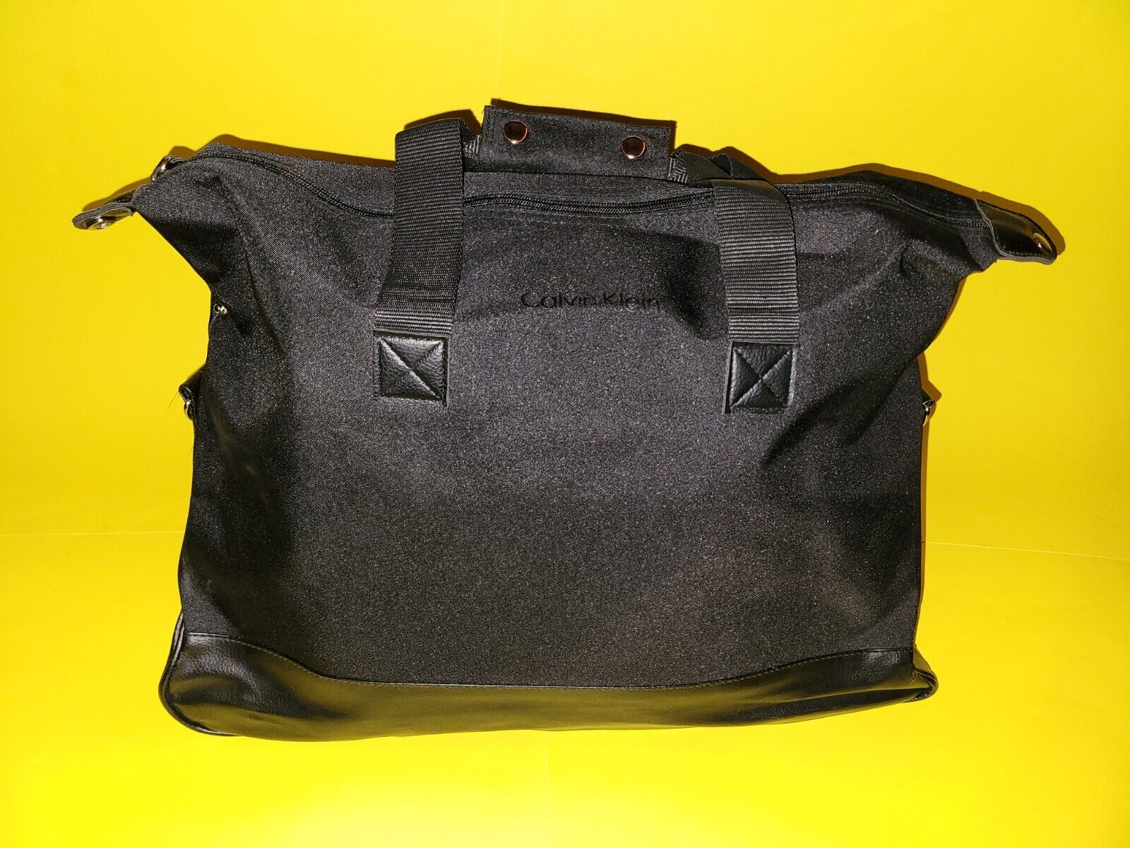 Calvin Klein Duffle Bag Unisex Solid Black Large Weekender Travel Size  19x16x11 | eBay
