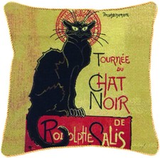 Signare Tapestry Black Cat Throw Pillow Cases Cushion Cover