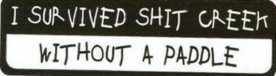 Motorcycle Sticker for Helmets or toolbox #701 I survived Creek without a p