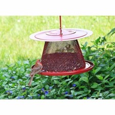 Red Bird Feeder Garden Area Backyard Attract Cardinals Finches Chickadees New