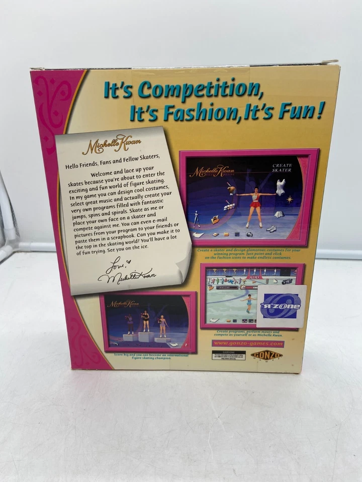 New Michelle Kwan Figure Skating Gonzo Windows 95/98 Includes Good Luck Necklace - Image 4 of 4