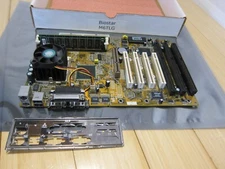 Biostar M6TLG Motherboard 500MHz Celeron CPU, 128MB RAM, IO Plate, CMOS Battery