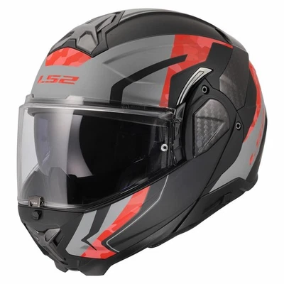 LS2 FF910 Advant II casco Glide mate negro gris rojo - Imagen 1 de 4