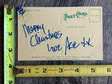 KISS Christmas Card ACE FREHLEY Signed Autograph 1970's Vintage Kiss Aucoin