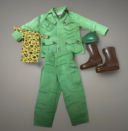 Vintage GI Joe 1966 Green Beret Jacket/Pants/Beret/Scarf/boots 7536 Hasbro Japan