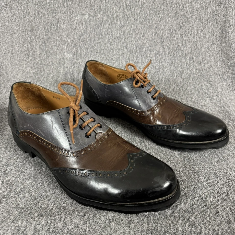 Zapatos Oxford John Fluevog para hombre talla 12,5 tricolor de cuero punta de ala Foto 2 de 4