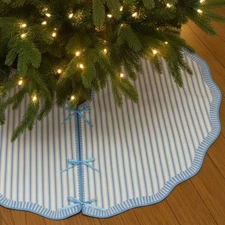 48 Inches Christmas Tree Skirt Xmas Tree Skirt Cotton Seasonal Holiday Decora...