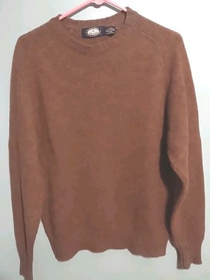 Vintage Knights Bridge Men's Large Crew Neck Wool Fishing Sportsman Sweater