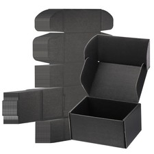 6x4x3 Cardboard Shipping Boxes for Small Business, 25Pcs Mailing Boxes, Black