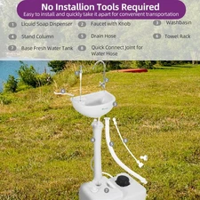 Portable Sink 4.5 Gallon 17L Hand Wash Station Basin Camping Travel RV Outdoor