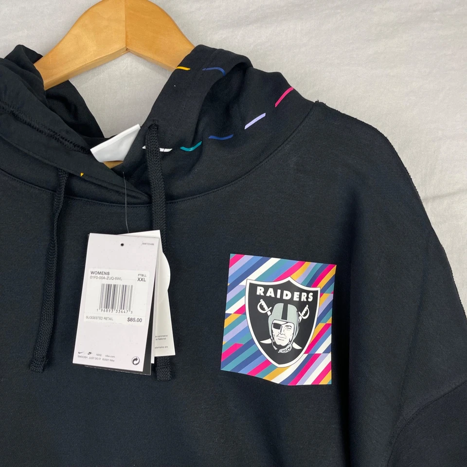 Suéter de Los Vegas Raiders para mujer 2XL XXL Nike Sudadera con capucha NFL Crucial Catch de gran tamaño Foto 3 de 4