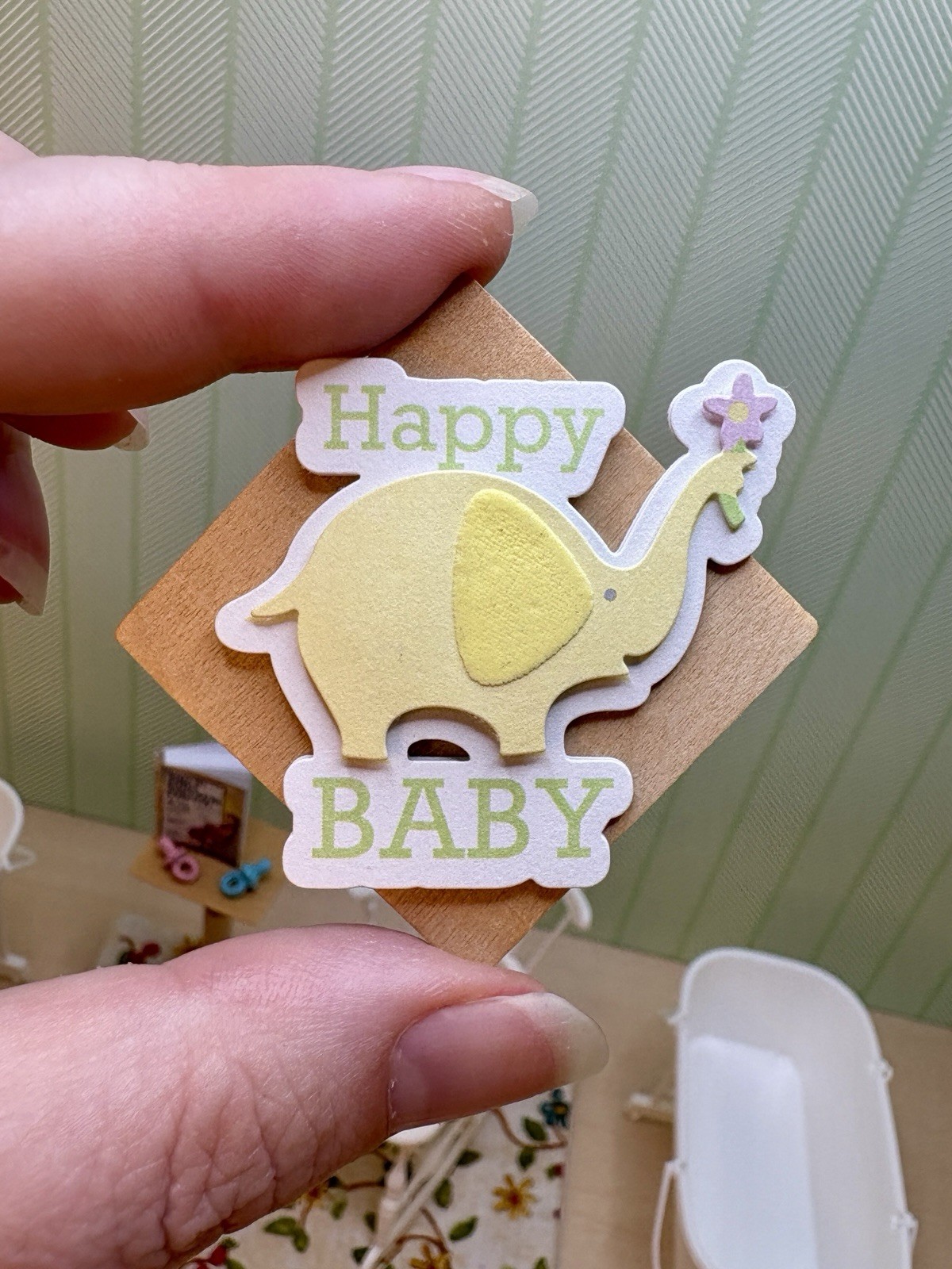 Dollhouse Miniature 1:12 Nursery Set For TWINS! 2 Bassinets Rocking Chair 11 Pcs