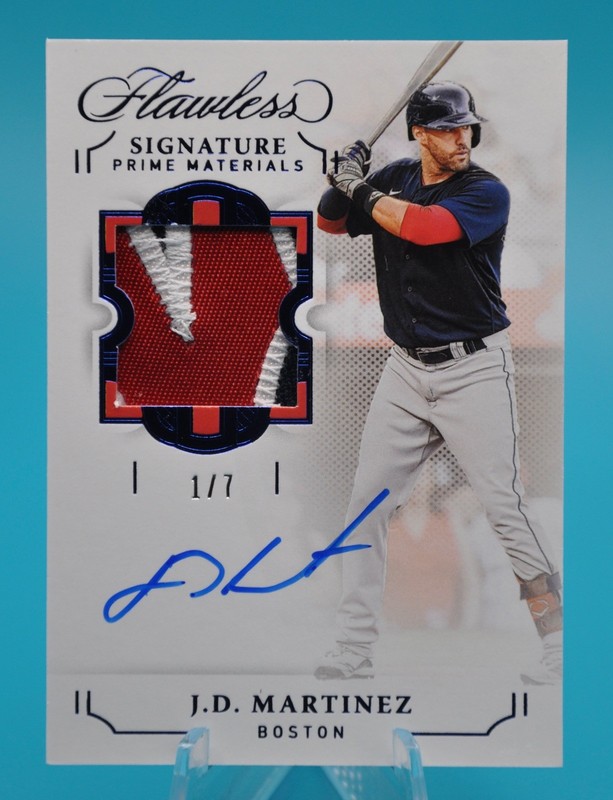 2022 Panini Flawless JD Martinez Signature Prime Materials Auto Sapphire 1/7 SP