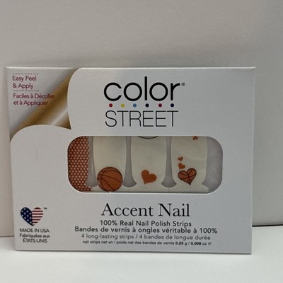 Color Street Accent Nail Pack~Nail Polish Strips LETS BOUNCE- 4 Strips NIP baske