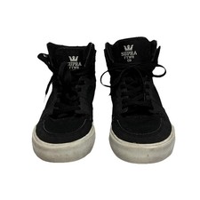 Supra High Top Sneakers Kids 6 Black Skate Shoes Lace Up Streetwear Boys Girls
