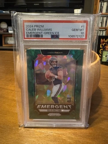 2024 Panini Prizm Green Ice Emergent Caleb Williams #1 Chicago Bears PSA 10 RC