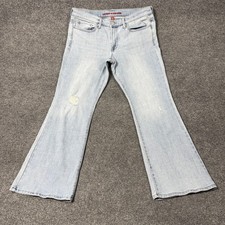 Lucky Brand Sweet Mid Rise Boot Jeans Womens 14/32 A Light Wash Distressed Denim