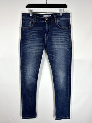 JUST JUNKIES Sicko JJ588 Jeans Herren W34/L32 Old Blue Zip Fly Fade Effekt