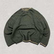 Woolrich Jumper Mens Large Vintage Wool Crew Neck Knit Sweater, Brown