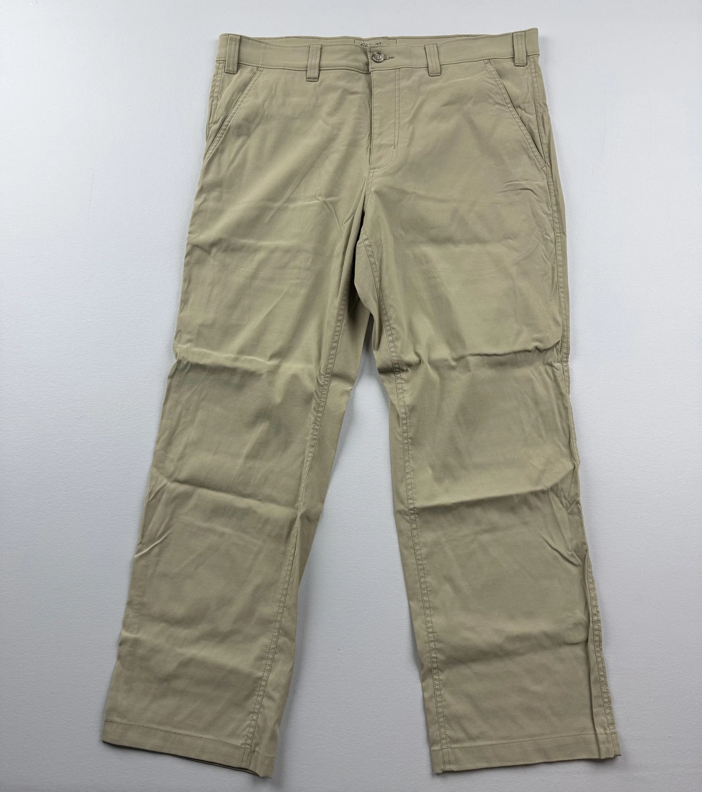 Eddie Bauer Pants Mens 36x30 Beige Travex Nylon Stretch Travel Chino Casual
