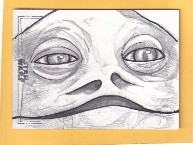 2025 Topps Star Wars Smuggler's Outpost Sketchkarte Jake Minor Jabba The Hutt