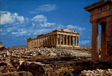 Parthenon Athens Greece vintage postcard posted 1977 to Germany n344