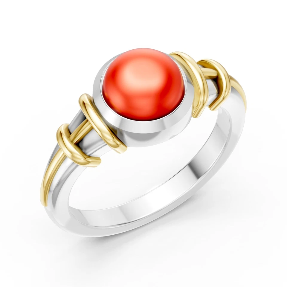 Anel de prata 925 ouro 10K esmeralda ônix turquesa coral presente unissex - Imagem 4 de 4