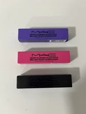 Set of 3 Mac Squirt Plumping Gloss Stick Lip Jet, AMPED, Violet Beta, New in Box