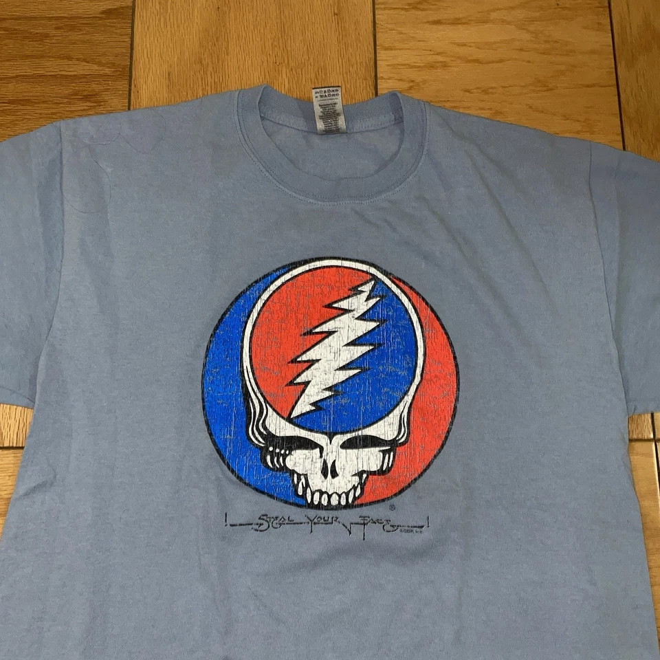 Футболка Grateful Dead I Steal Your Face - размер большой серый графический двусторонняя - Изображение 2 из 4