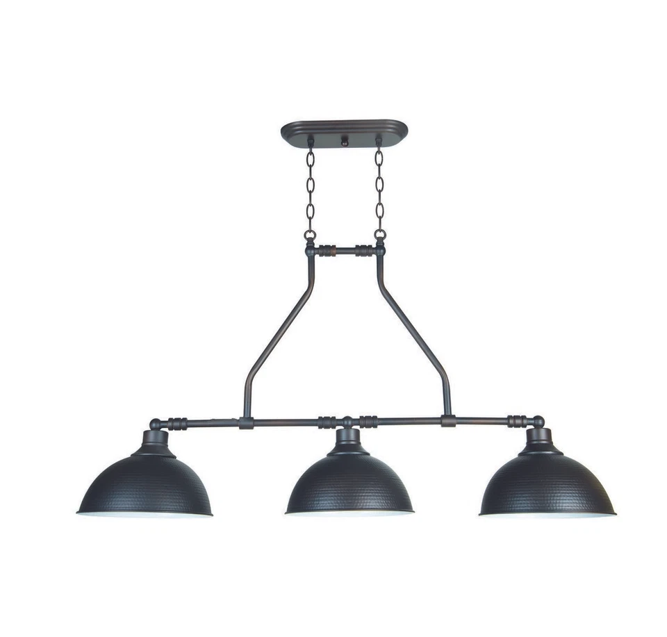 Isla de metal martillado Jeremiah 35973-ABZ Timarron 11" 3 luces en bronce envejecido Foto 2 de 2